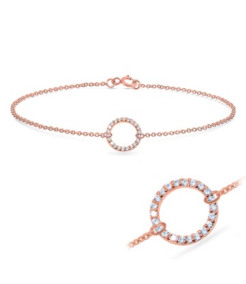 Round Rose Gold Plated Silver Anklet ANK-516-RO-GP